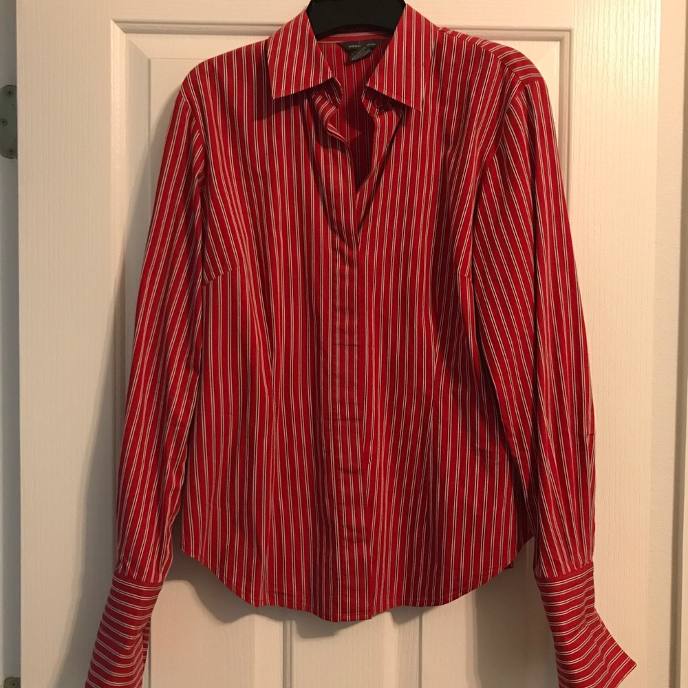 MODA International Button Down Dress Shirt, Size M